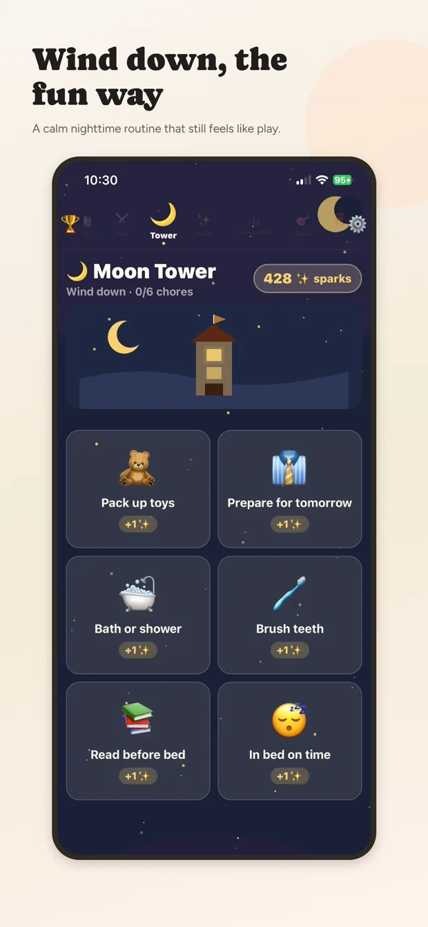 Spark's Moon Tower screen.